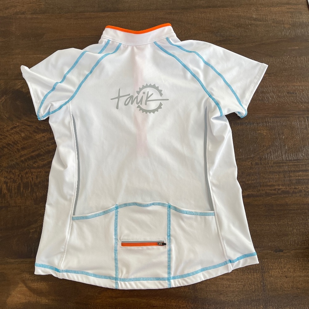 NEW Tonik White Cycling Biking Shirt Women's Medium NWOT